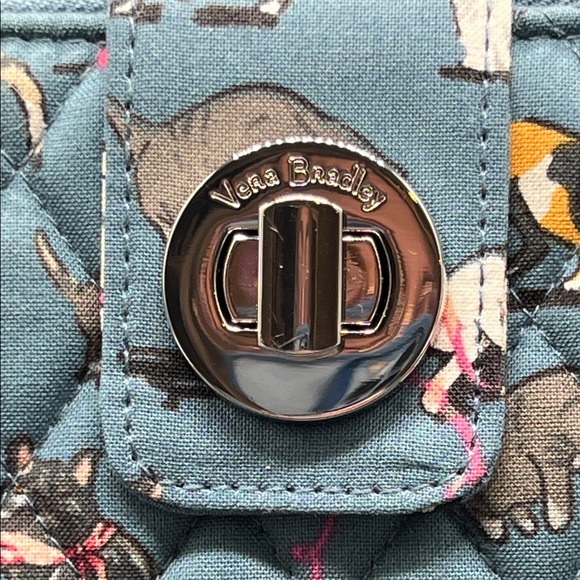 Vera Bradley Cat’s Meow RFID Turnlock Wallet in Blue Quilted - Picture 3 of 13